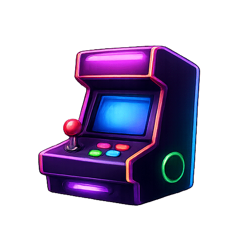 Colorful retro arcade game machine