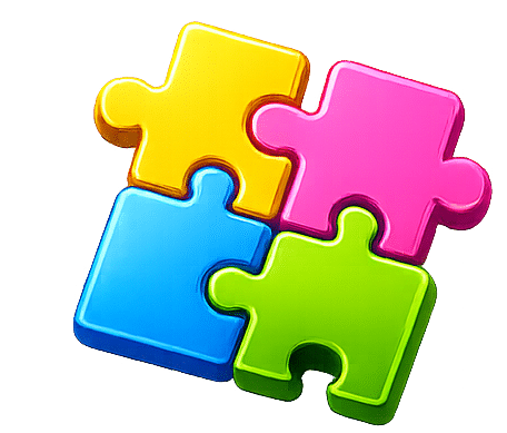 Colorful interlocking puzzle pieces