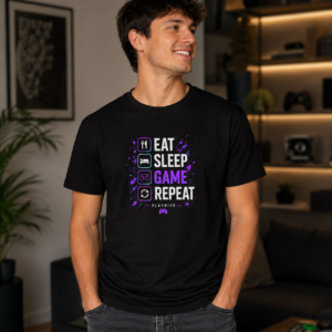 Eat Sleep Game Repeat Gamer T-Shirt | Best Gift