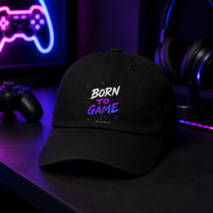 Born To Game Dad Hat Neon Gaming Cap
