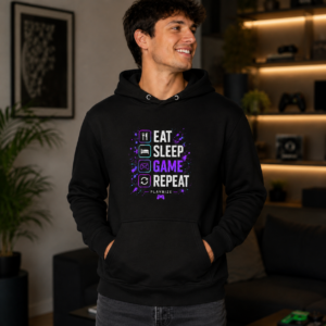 Eat Sleep Game Repeat Gamer Hoodie | Must-Have Best