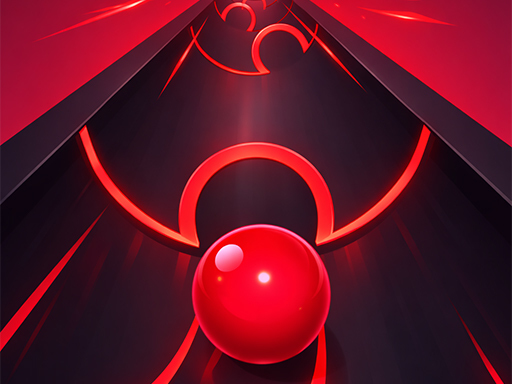Red ball navigating a dark tunnel.