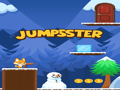 Colorful platform game with snowman