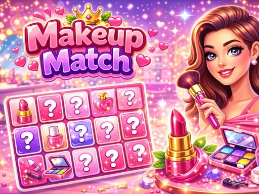 Colorful makeup game interface design